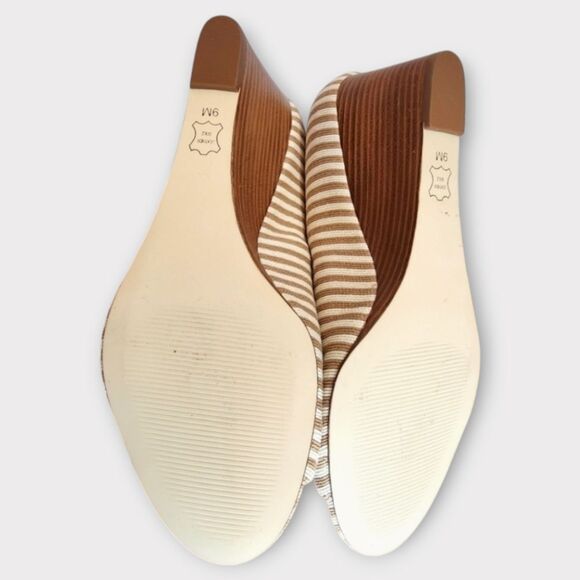 NEW Talbots Royce Peep Toe Wedge Cafe/Tan Ivory, Women's Size 9 M - Picture 6 of 6